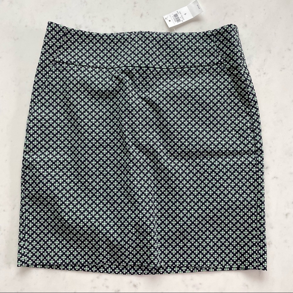 NWT Ann Taylor Green & Blue Motif Prints A-Line Skirt